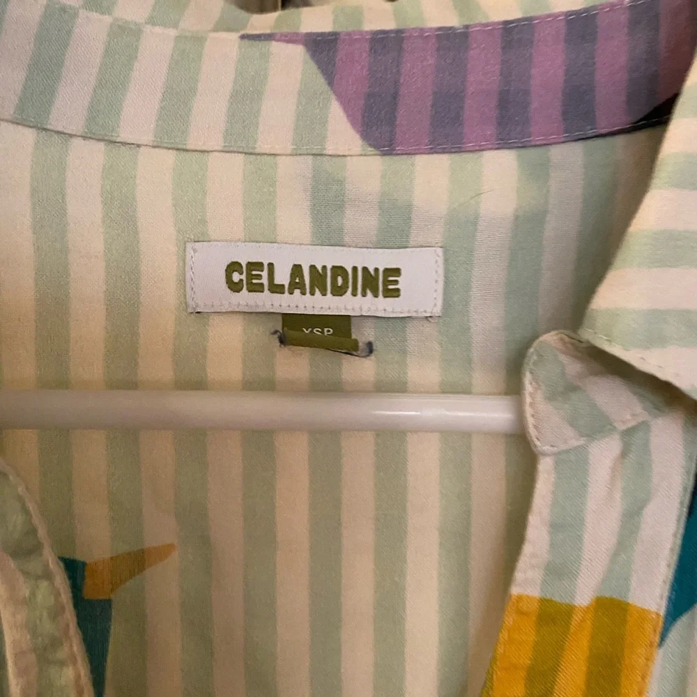 Anthropologie | Celandine | Carolita Printed Tiered Shirt Dress | Green | XSP - Picture 12 of 15